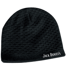BLACK BEANIE WITH BOTTLE