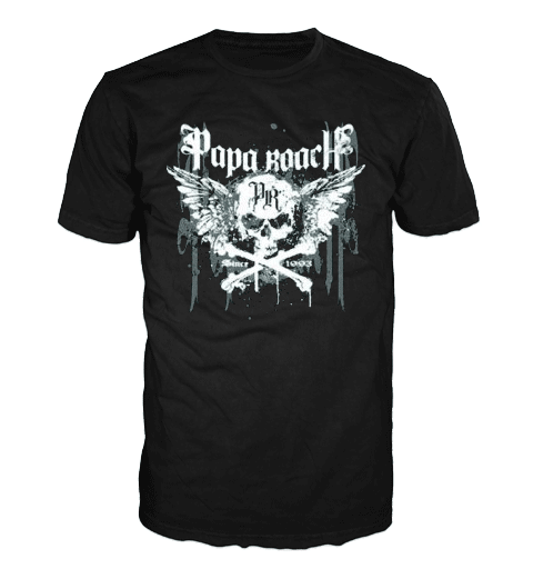 PAPA ROACH CROSSBONES DRIPS Short Sleeve T-Shirt