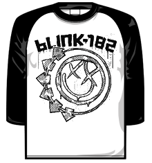 BLINK 182 STAMP BASEBALL Long Sleeve Baseball Shirt