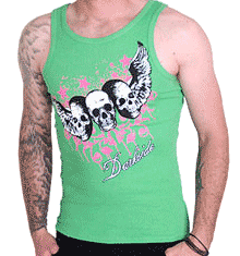GREEN 3 SKULL WINGS