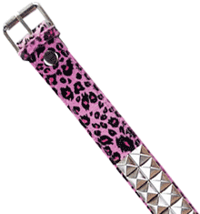 PINK LEOPARD PYRAMID STUD