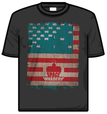 SPACE INVADERS US FLAG Short Sleeve T-Shirt