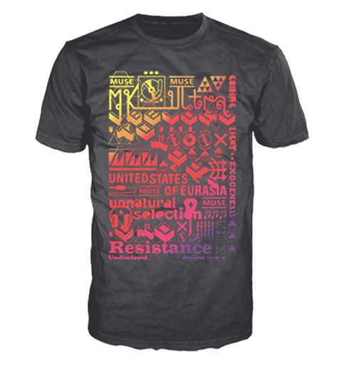 MUSE SONG TITLES COLOURS Short Sleeve T-Shirt