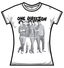 ONE DIRECTION B&W Skinny Fit T-Shirt