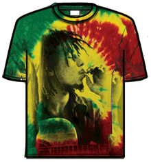BOB MARLEY RASTA SIDE SMOKE Tie-dye T-Shirt