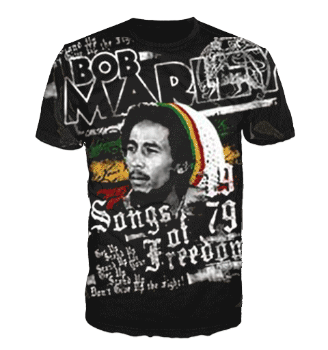 BOB MARLEY FREEDOM Allover Print T-Shirt
