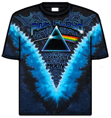 PINK FLOYD DARKSIDE BLUE V DYE Tie-dye T-Shirt