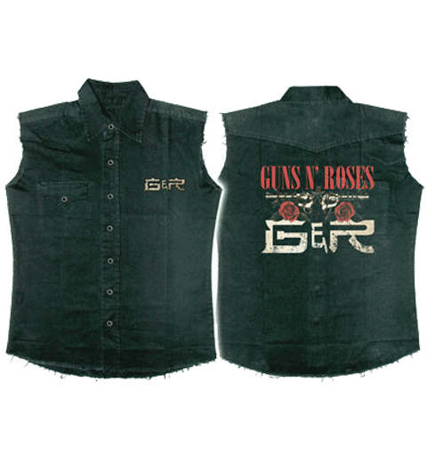 GUNS N ROSES GNR ROSES SLEEVELESS WORK SHIRT