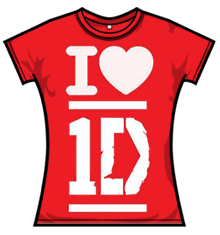 ONE DIRECTION I LOVE 1D Skinny Fit T-Shirt