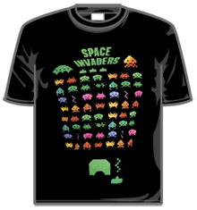 SPACE INVADERS MULTI COLOURED Short Sleeve T-Shirt