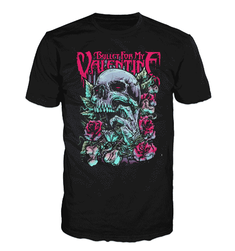 BULLET FOR MY VALENTINE SKULL RED EYES Short Sleeve T-Shirt